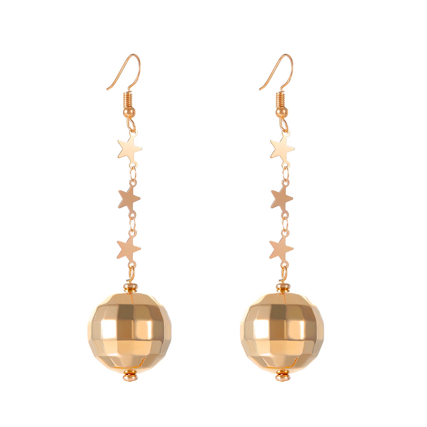 Wholesale Round Earrings Necklace Disco Bracelet Women Set Electroplating Jewelry